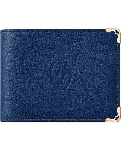 Cartier Leather Must De Bifold Card Holder - Blue