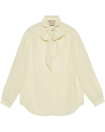 Gucci Pussybow Blouse - Natural