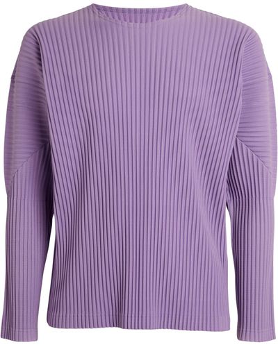 Homme Plissé Issey Miyake Pleated Long-sleeve T-shirt - Purple