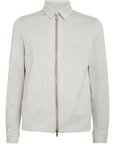 Marco Pescarolo Silk-cashmere Zip-up Shirt - Grey
