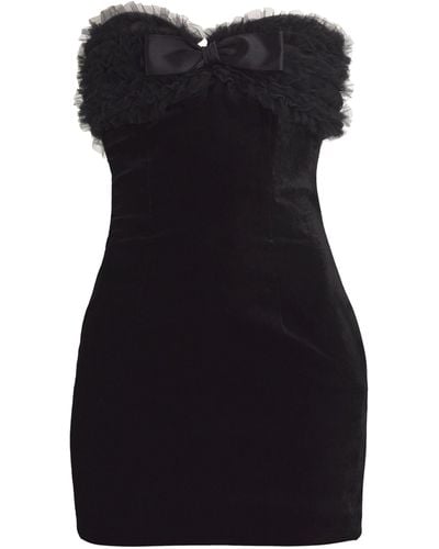 Alessandra Rich Velvet-tulle Mini Dress - Black