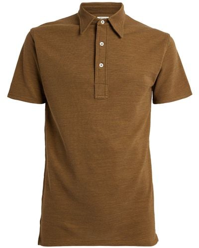 Maison Margiela Wool Piqué Polo Shirt - Brown