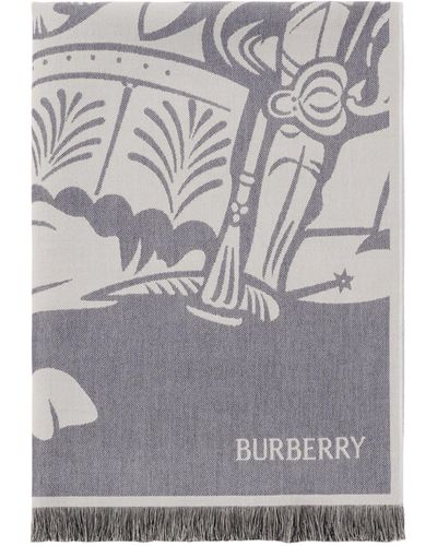 Burberry Cotton Ekd Scarf - Grey