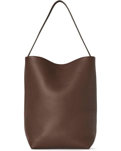 The Row Large Leather N/s Park Tote Bag - Brown