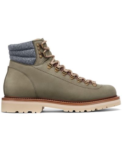 Brunello Cucinelli Calfskin Wool-trim Mountain Boots - Brown