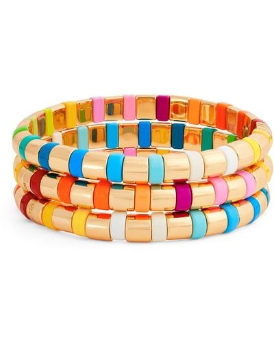 Roxanne Assoulin Set Of 3 Not Just Another Rainbow Brite Bracelets - Orange