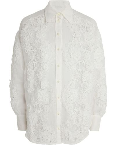 Zimmermann Ramie Lace Halliday Shirt - White