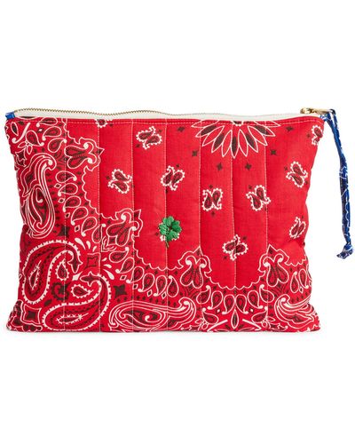 Call it By Your Name Medium Quilted Bandana Pouch - Red