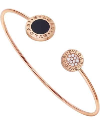 BVLGARI Rose Gold, Diamond And Onyx Flip Bracelet - Multicolour