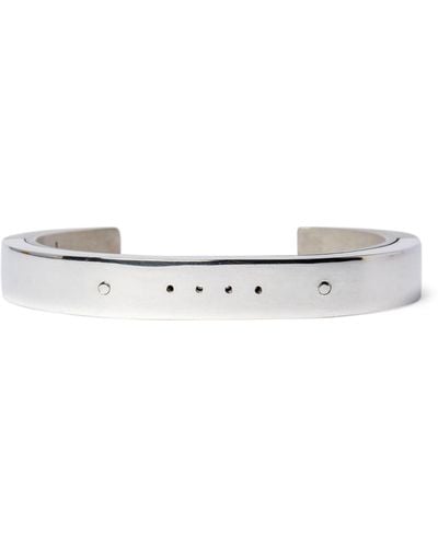Parts Of 4 Acid-treated Sterling Silver Sistema 4-hole Cuff Bracelet - White