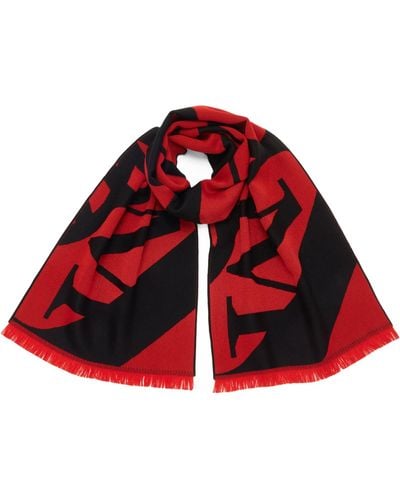 Alexander McQueen Wool Exploded Seal Scarf - Red