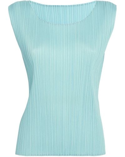 Pleats Please Issey Miyake Monthly Colours March Tank Top - Blue