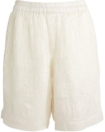 Delos Silk Bermuda Shorts - White