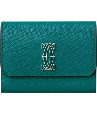Cartier Mini Leather C De Wallet - Green