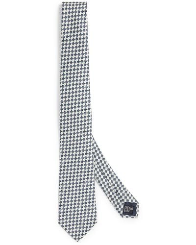 Giorgio Armani Silk Jacquard Tie - White