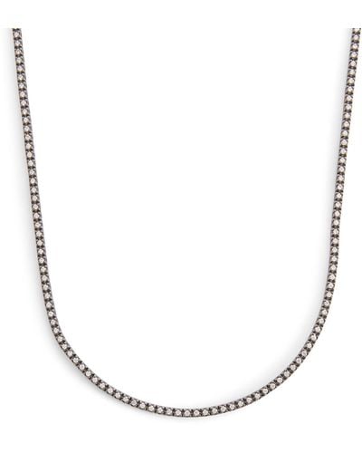 Eva Fehren Black Gold And Diamond Line Necklace - Metallic