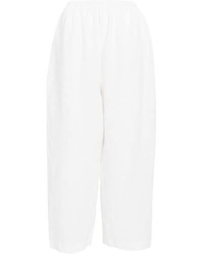 Eskandar Linen Japanese Pants - White