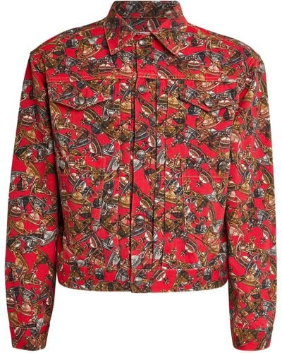 Vivienne Westwood Orb Print Denim Jacket - Red