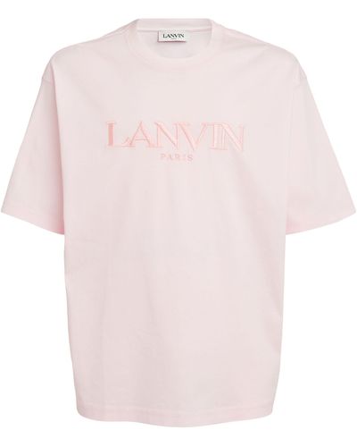 Lanvin Logo Embroidered T-shirt - Pink