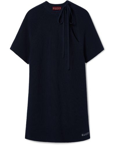 Gucci Knitted Cut-out Mini Dress - Black