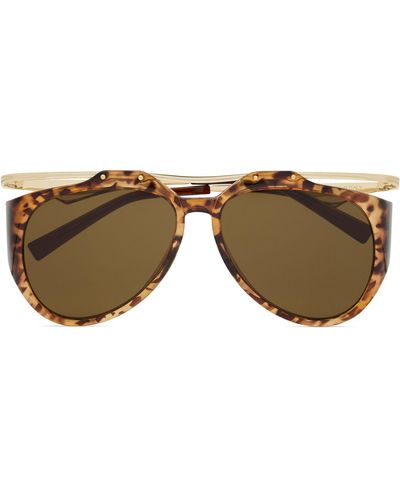 Saint Laurent Amelia Aviator Sunglasses - Brown