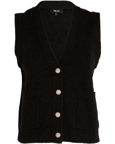 ME+EM Me+em Wool Crystal-embellished Sweater Vest - Black