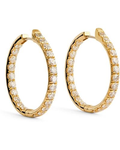 Melissa Kaye Yellow Gold And Diamond Large Honey Hoop Earrings - Metallic