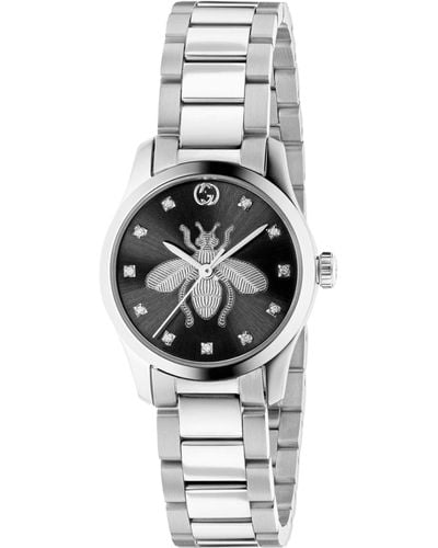 Gucci Stainless Steel And Diamond G-timeless Iconic Watch 27mm - Metallic