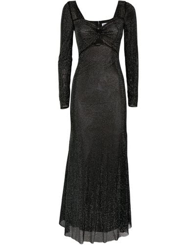 Self-Portrait Rhinestone-embellished Midi Dress - Black