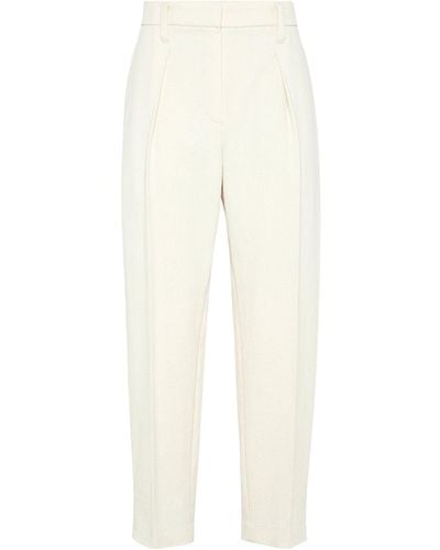 Brunello Cucinelli Cotton-virgin Wool Trousers - White