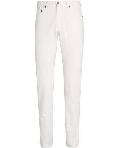 ZEGNA Cotton Rinse-wash Roccia Straight Jeans - White