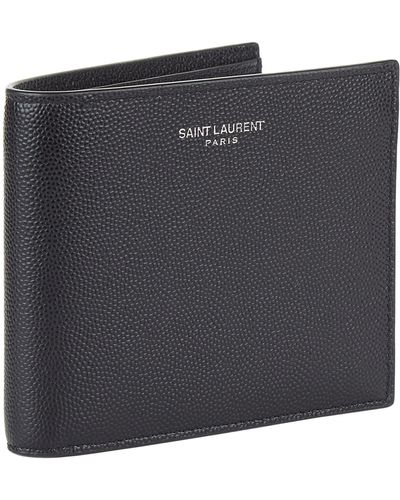 Saint Laurent Grained Leather Bi-fold Wallet - Black