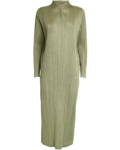 Pleats Please Issey Miyake Monthly Colors January Midi Dress - Green