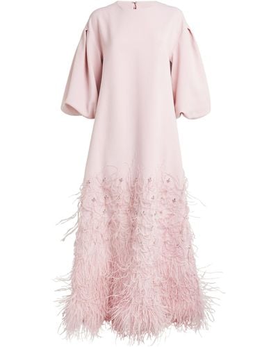 Huishan Zhang Feather-trim Embellished Tilda Dress - Pink