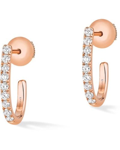 Messika Pink Gold And Diamond Gatsby Earrings - Natural