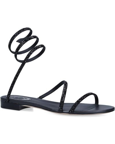 Rene Caovilla Crystal-embellished Cleo Sandals - Black