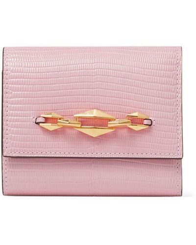 Jimmy Choo Croc-embossed Leather Marinda Wallet - Pink
