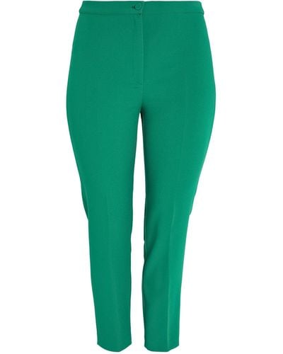 Marina Rinaldi Cropped Tailored Trousers - Green