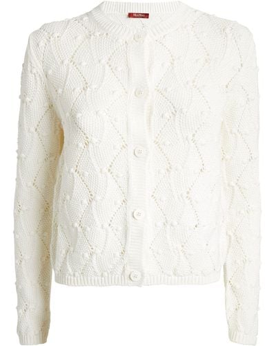 Max Mara Argyle-knit Zenit Cardigan - White