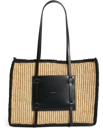 DeMellier London Raffia-leather Capri Tote Bag - Black