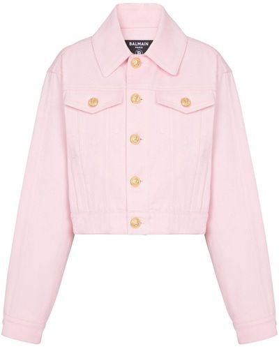Balmain Button-detail Denim Jacket - Pink