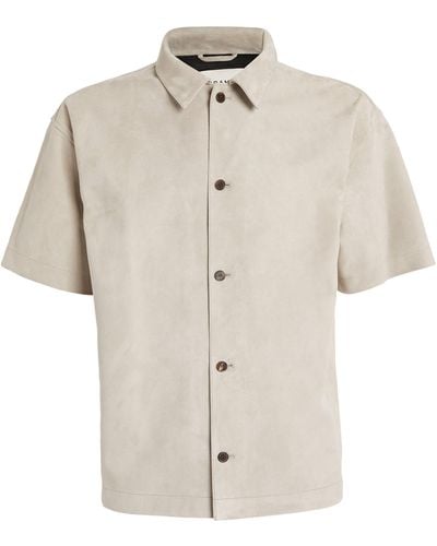 FRAME Suede Short-sleeve Shirt - White