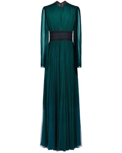 Amanda Wakeley Silk Tulle Maxi Dress - Green