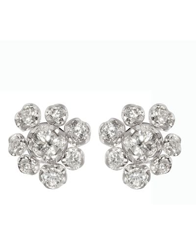 Annoushka Large White Gold And Diamond Marguerite Stud Earrings