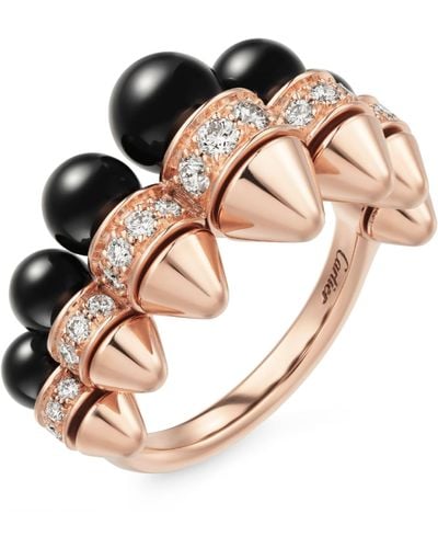 Cartier Rose Gold, Onyx And Diamond Clash De Ring - Pink