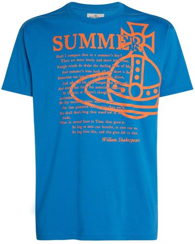 Vivienne Westwood Cotton Shakespeare Print T-shirt - Blue