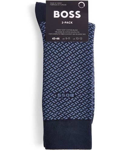 BOSS Mini Cube Socks (pack Of 2) - Blue