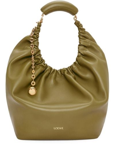 Loewe Medium Leather Squeeze Top-handle Bag - Green