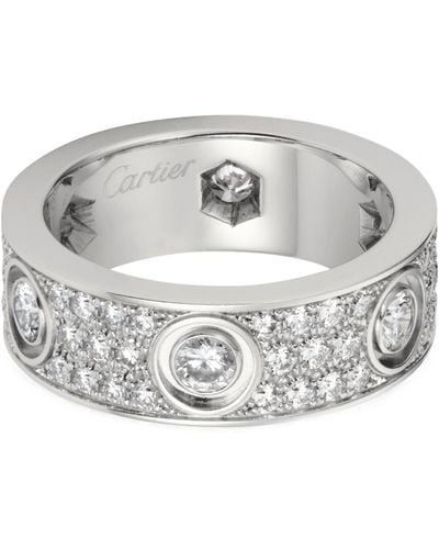 Cartier White Gold And Diamond Love Ring - Metallic