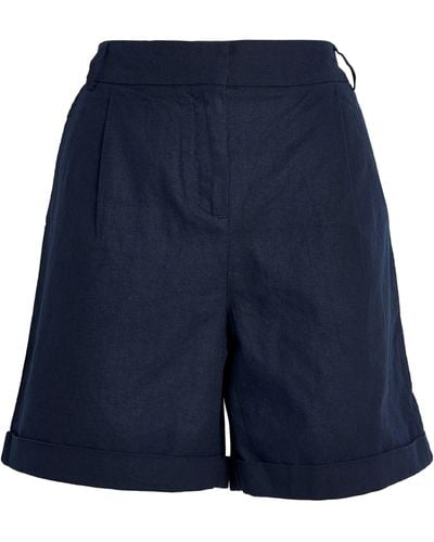 Barbour Linen-cotton Daria Shorts - Blue